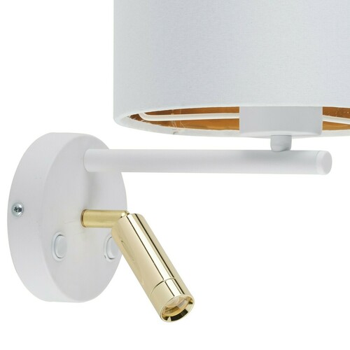 Kontrollera TK-Lighting Hilton vägglampa vit/guld 2 ljuspunkter E27 G9