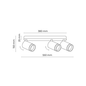 Jet svart 3xGU10 small 5