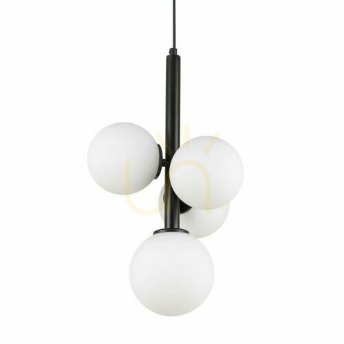 Kontrollera Pendellampa Sigma Perla 4 svart vit glas G9 4x12W SKU 33487