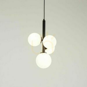 Pendellampa Sigma Perla 4 svart vit glas G9 4x12W SKU 33487 small 2