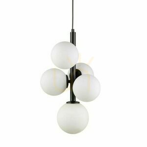 Pendellampa Sigma Perla 5 svart vit glas G9 33488 small 1