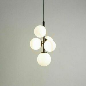 Pendellampa Sigma Perla 5 svart vit glas G9 33488 small 2