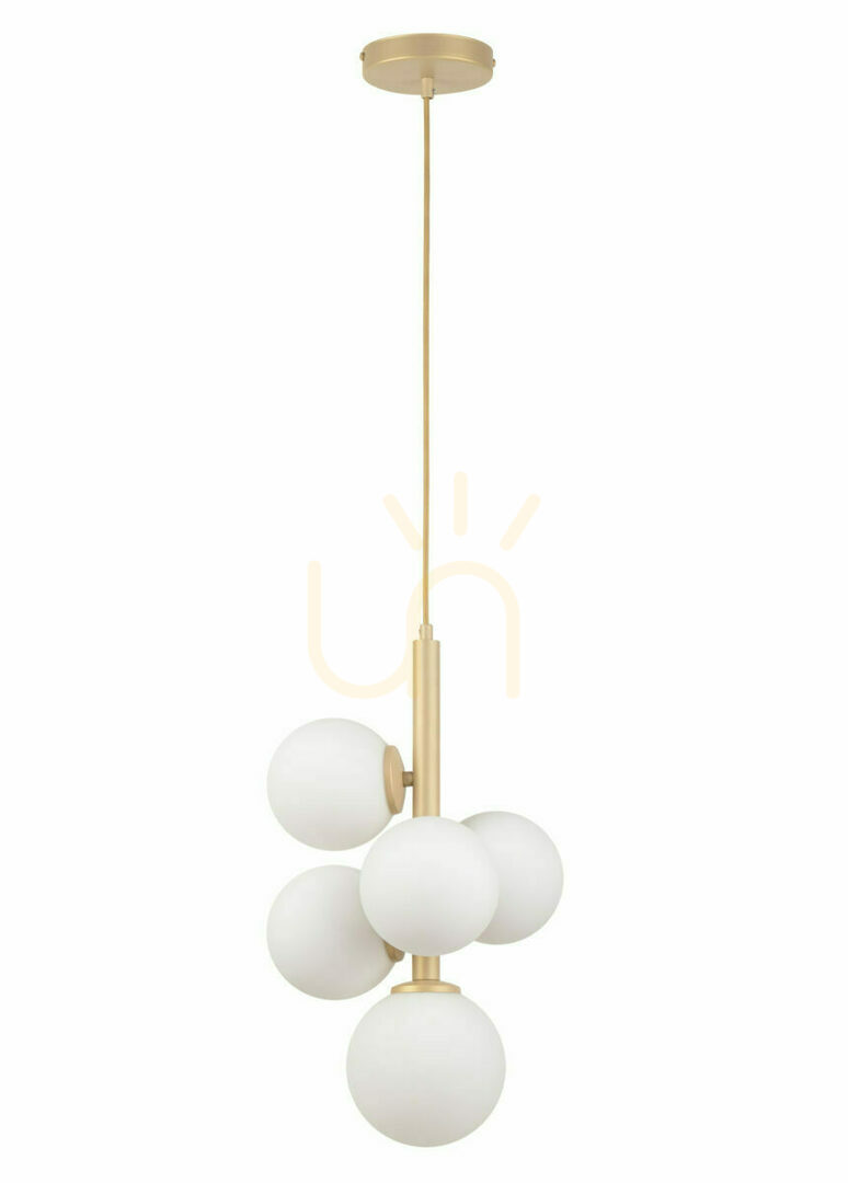 Kontrollera Pendellampa Sigma Perla 5 ljuspunkter guldbeige G9 33607 Pendellampa Sigma Perla 5 ljuspunkter guldbeige G9 33607