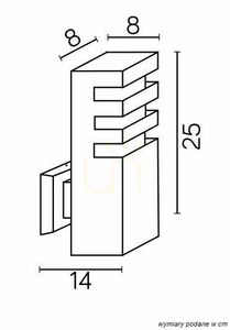 Utomhusvägglampa SU-MA RADO K AL silver aluminium IP54 E27 25 cm small 3
