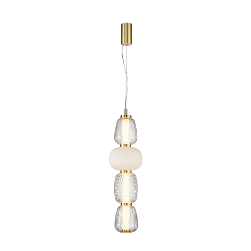 Kontrollera Italux LED pendellampa gyllene glas 17 cm PND-98374-32W-GD
