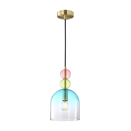 Kontrollera Italux hänglampa glas metall gyllene E14 16 cm PND-37462A-MC-GD
