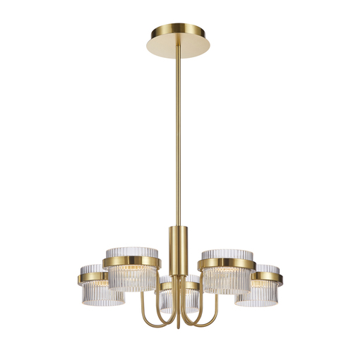 Kontrollera Pendant Light Italux Tiara LED Guld Glas 5-Ljus PND-77362-5-40W-GD