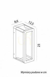 Utomhusvägglampa SU-MA ARMA AR-K100 9W LED 4000K mörk ask small 5