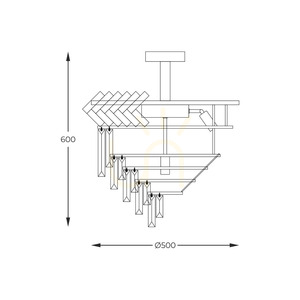 Taklampa Zuma Line LYON C23910/9 guld, 9×E14, Ø50 cm small 2