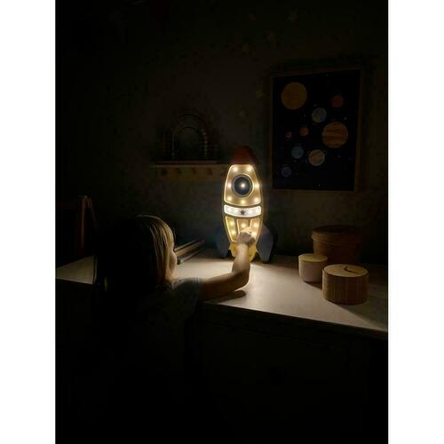 Kontrollera Rocket Beige barnrumslampa - handgjord
