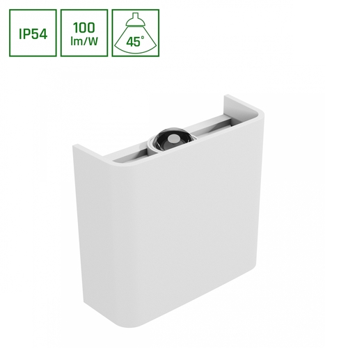 Kontrollera Lunarix 1 Vägglampa 2 W Cct 230 V Ip54 Ra90 110x100x40 Mm Vit, Tänds upp/ner