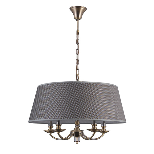 Kontrollera Italux Klassisk Taklampa 5xE14 Grå Brun Stål Glas PND-43272-5A