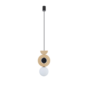 DROPS WOOD B pendel G9 12W plywood glasklot 16 cm 11174 Nowodvorski small 0