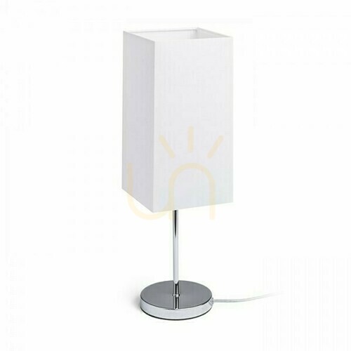 Kontrollera Bordslampa Nyc/Tempo 15/30 Polycotton Vit/Nickel 230 V Led E27 7 W.