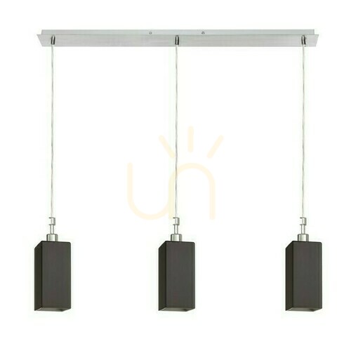 Kontrollera Liz Iii 80 Svart Glas/Krom Hänglampa 230 V Led E27 3x11 W.