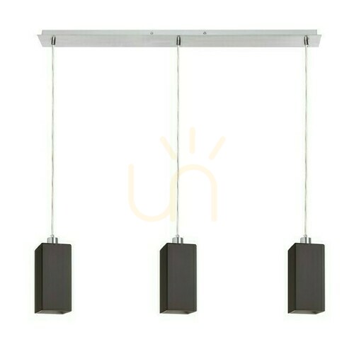 Kontrollera Liz Iii 80 Svart Glas/Krom Hänglampa 230 V Led E27 3x11 W.