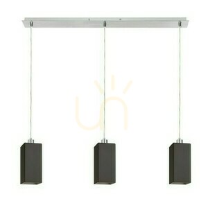 Liz Iii 80 Svart Glas/Krom Hänglampa 230 V Led E27 3x11 W. small 0