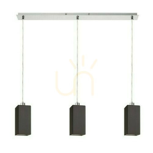 Kontrollera Liz Iii 80 Svart glas/nickelmatt taklampa 230 V Led E27 3x11 W.