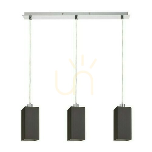 Kontrollera Liz Iii 60 Svart glas/krom taklampa 230 V Led E27 3x11 W.