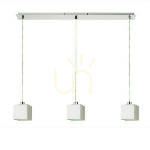 Kontrollera Dados Iii 80 Opalglas/Mat Nickel Hänglampa 230 V Led E27 3x11 W.