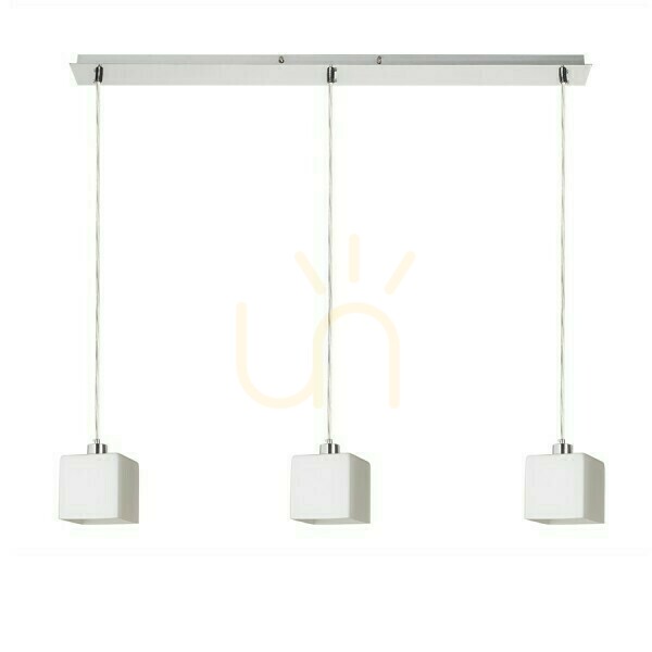 Dados Iii 80 Opalglas/Mat Nickel Hänglampa 230 V Led E27 3x11 W.