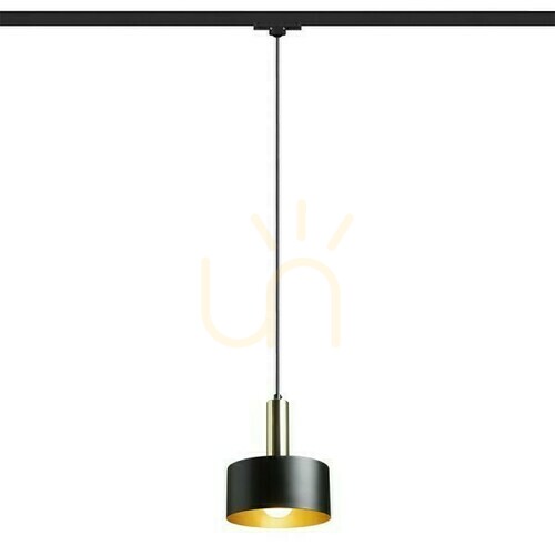 Kontrollera Giulia 20 till 3 fas pendellampa. Rails Svart/Guld Brons Mässing 230 V E27 40 W.