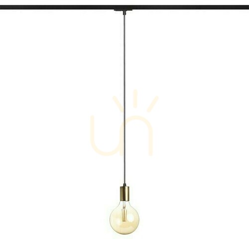 Kontrollera Araq taklampa för 1 fas. Rails Borstad mässing/svart 230 V E27 42 W.