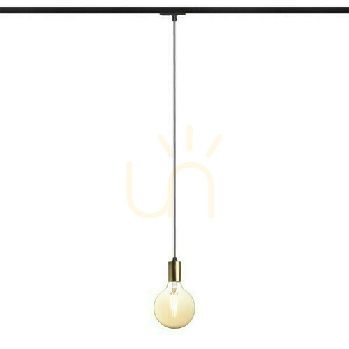 Kontrollera Araq taklampa för 1 fas. Rails Borstad mässing/svart 230 V E27 42 W.