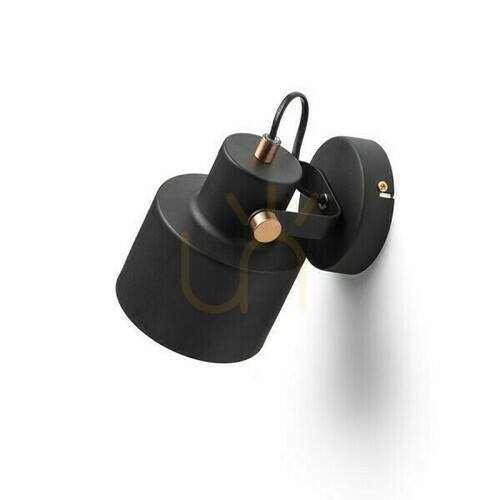 Kontrollera Celeia Utanpåliggande lampa Svart Matt Borstad Koppar 230 V E27 40 Watt.