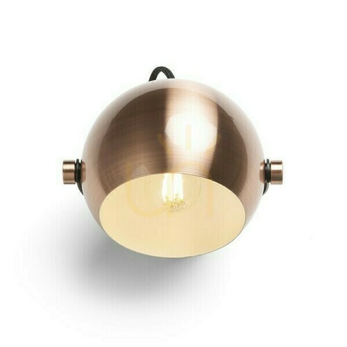 Kontrollera Agneta Borstad koppar/Svart Utanpåliggande Lampa 230 V E27 40 W.