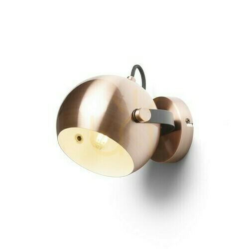 Kontrollera Agneta Borstad koppar/Svart Utanpåliggande Lampa 230 V E27 40 W.