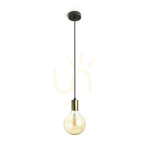Kontrollera Araq Pendellampa Borstad Mässing/Svart 230 V E27 42 W.