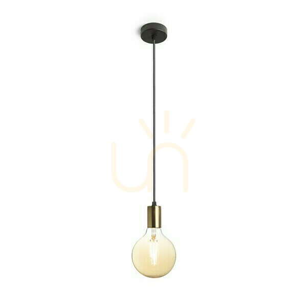 Araq Pendellampa Borstad Mässing/Svart 230 V E27 42 W.