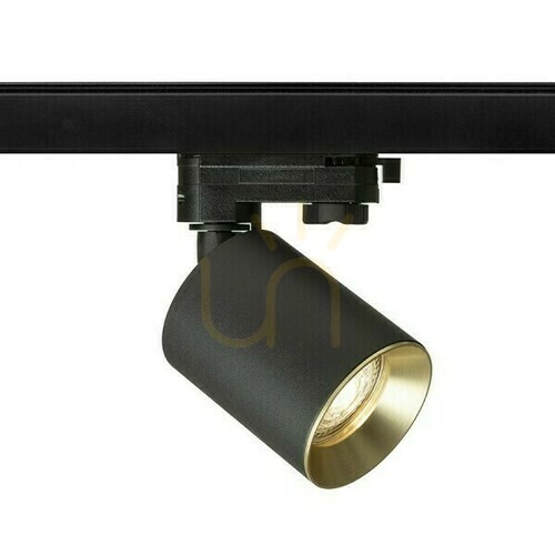 Kontrollera Dario Spotlight för 3 faser. Rails Svart Borstad Mässing 230 V Gu10 9 W.