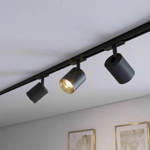 Kontrollera Rendl DARIO R13871 spotlight för enfasskena, svart / borstad mässing, GU10