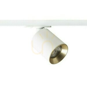 Rendl DARIO R13870 spotlight för 1-fasskena, vit / borstad mässing, GU10 small 3