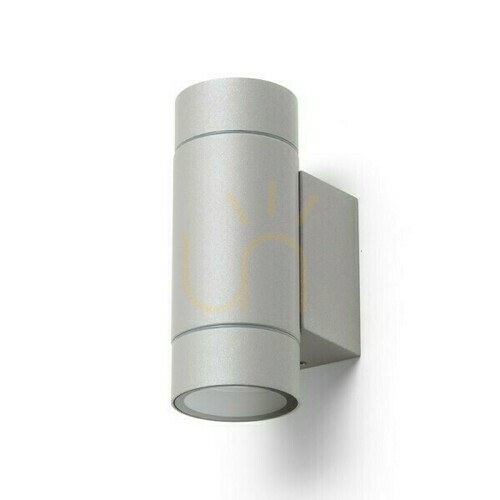Kontrollera Utomhus vägglampa Mizzi New Ii vägglampa Silver Grey 230 V Gu10 35 W Ip65