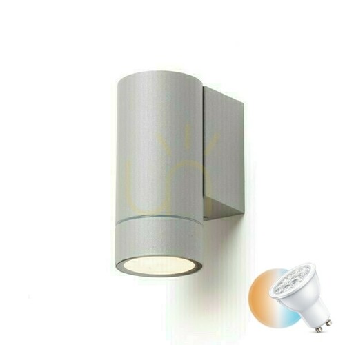 Kontrollera Utomhus vägglampa Mizzi New I vägglampa Silver Grey 230 V Gu10 35 W Ip65