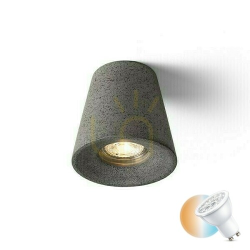 Kontrollera Downlight Volca Tak Betong/Dekor Mörk Granit 230 V Led Gu10 5 W.