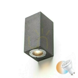 Kane Ii vägglampa för utomhusbruk Betong/Dekoration Mörk granit 230 V Led Gu10 2x5 W Ip65 small 0