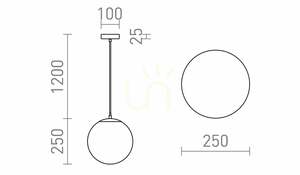 Rendl LUNA 25 R13746 pendellampa – opalglas, krom, Ø25 cm, E27 small 5