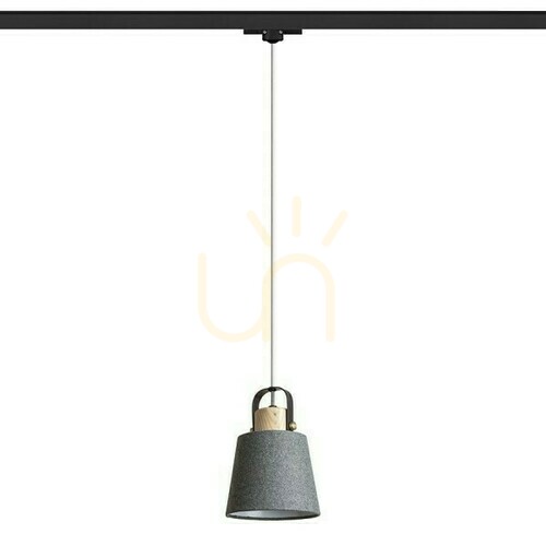 Kontrollera Choupette pendellampa för 3-fasskena. GråSvart Textil/Lumber 230 V E27 15 W.