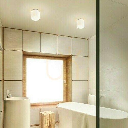 Kontrollera Badrumslampa Arana R 17 Opal Glas/Krom Taklampa 230 V E27 15 W Ip44