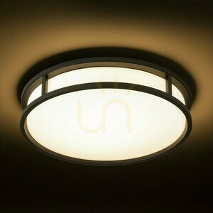 Badrumsplafond GRANDE LED 35 Rendl R13679 svart opalglas LED 24W 1700 lm 3000 K IP44 ø37,5 cm small 3