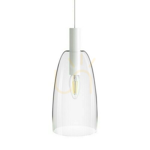 Kontrollera Bellini L E14 Vit transparent glaspendellampa 230 V 15 W.