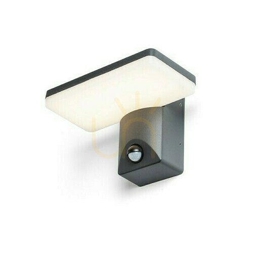 Kontrollera Rina Pir vägglampa Antracit 230 V Led 12 W Ip65 3000 K