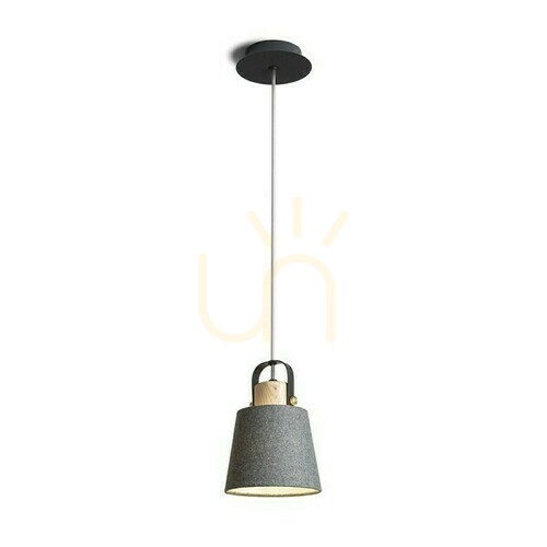Kontrollera Choupette Grå Svart Textil/Lumber Pendellampa 230 V E27 15 W.