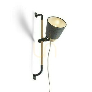 Vägglampa Choupette Justerbar GråSvart Textil/Lumber 230 V E27 15 W. small 1