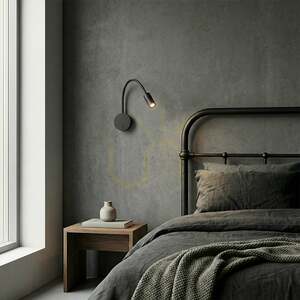Rendl VALE R13648 svart LED-läslampa för vägg 3 W 3000 K med flexibel arm small 5