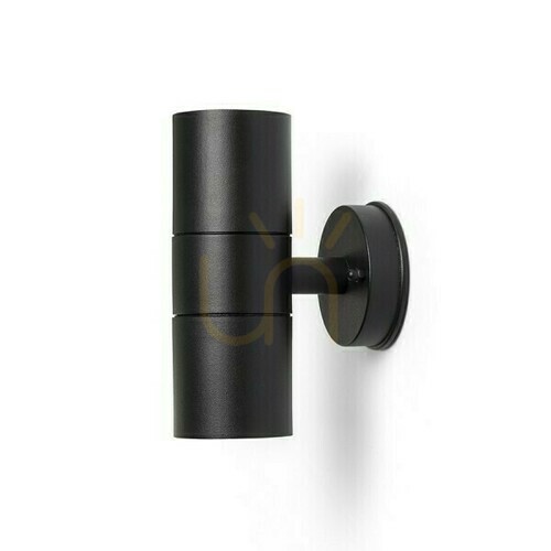 Kontrollera Utomhus vägglampa Sorano Ii Svart Plast 230 V Led Gu10 2x8 W Ip44